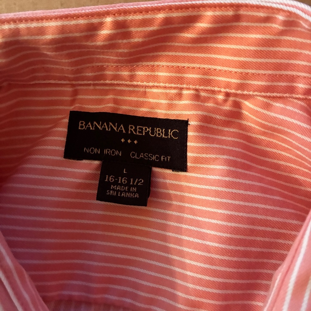 Pink and White Cotton SHirt from Banana Republic
